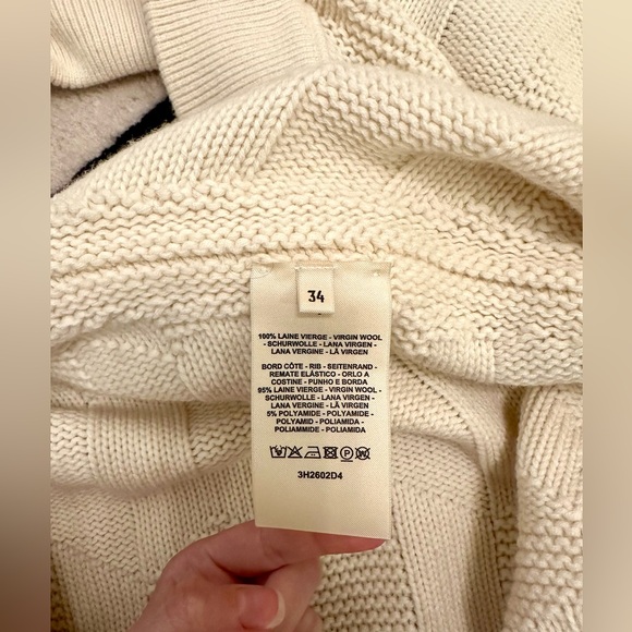 Hermes white wool H cape poncho sweater size s - Picture 8 of 9